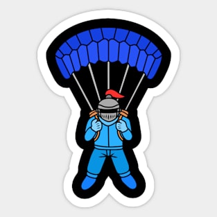 Cartoon knight with parachute Sticker